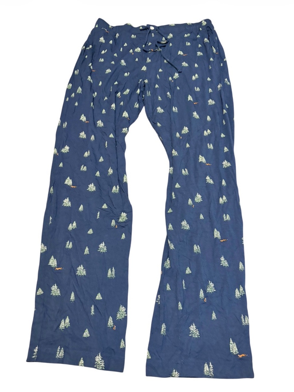 Eberjey Gisele Woodland Pine Navy Ivory Pajama Set M Tencel Modal Christmas - Picture 7 of 10